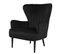 Fauteuil à Oreilles Arthur Noir En Velours (76 X 78 X 89 Cm)