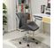 Chaise De Bureau Diamant Gris Foncé En Velours