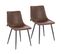 Lot De 2 Fauteuil De Table Miles Marron En Polyuréthane (48 X 52 X 82 Cm)