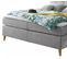 BOXSPRING lit complet MISSOURI gris clair 140x200 cm