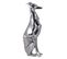 Décoration Design Chien Aluminium Argenté Sculpture Lévrier Chien Statue