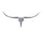 Bull Antlers Décoration Murale L 125 Cm De Large En Aluminium De Bois De Mur D'argent