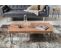 Table Basse Bois Massif Métal 115x40x60 cm Table D'appoint Table De Salon