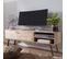 Meuble TV Bois Massif 145x47x35cm Lowboard TV Commode Étagère Télévision