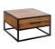 Table Basse Bois Massif Métal 65x38x65 Cm Table D'appoint Table De Salon