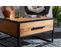 Table Basse Bois Massif Métal 65x38x65 Cm Table D'appoint Table De Salon