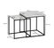 Table D'appoint Ensemble De Table Basse 2 Places Table De Salon Blanc Aspect Marbre