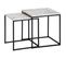 Table D'appoint Ensemble De Table Basse 2 Places Table De Salon Blanc Aspect Marbre