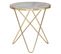 Design Table Basse Optique Marbre Blanc Table De Salon Or Ø55cm Ronde