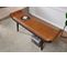 Banc Banc Rembourré Cuir Véritable / Bois 125x51x38 Cm Banc De Lit Banc De Couloir