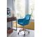 Chaise De Bureau 85 - 105 Cm Velours Fauteuil Pivotant Chaise Coquille