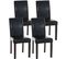 Lot De 4 Chaises De Salle À Manger Ina Similicuir Avec Pieds En Bois Noir /marron Foncé