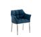 Chaise De Salle À Manger Octavia Tissu Bleu/acier Inoxydable