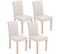 Lot De 4 Chaises De Salle À Manger Ina Similicuir Avec Pieds En Bois Crème/nature