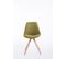 Chaise Toulouse Tissu Pieds Ronds Vert/nature