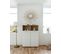 Buffet haut 2 portes/2 niches TOLEDO décor chêne sonoma/blanc