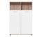 Buffet haut 2 portes/2 niches TOLEDO décor chêne sonoma/blanc