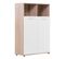 Buffet haut 2 portes/2 niches TOLEDO décor chêne sonoma/blanc