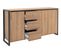 Buffet Bas 3 Portes 3 Tiroirs L160 Cm - Décor Bois Clair