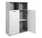 Buffet haut 2 portes/ 2 niches TOLEDO imitaton béton/ blanc