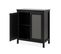 Buffet Noir 2 Portes Effet Bois Avec Cannage Métal - L80 X H90 Cm