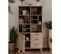 Buffet Haut 1 Porte Et 3 Tiroirs Effet Bois - L85 X H160 Cm