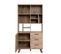 Buffet Haut 1 Porte Et 3 Tiroirs Effet Bois - L85 X H160 Cm