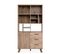 Buffet Haut 1 Porte Et 3 Tiroirs Effet Bois - L85 X H160 Cm