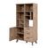 Buffet Haut 1 Porte Et 3 Tiroirs Effet Bois - L85 X H160 Cm