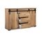 Buffet 2 Portes Coulissantes 3 Tiroirs 140 Cm Manzano - Naturel Fonce