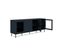 Buffet Bas 4 Portes Dont 2 Vitrées Bleu Marine - L180 Cm