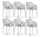 Chaise De Jardin Avec Accoudoirs Lot De 6 Grises