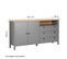 Buffet Gris Moderne 166.5x38x86.5 Cm MDF