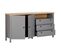 Buffet Gris Moderne 166.5x38x86.5 Cm MDF