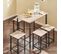 Set De 1 Table + 4 Tabourets Ensemble Table De Bar Mange-debout  Haute Cuisine, Ogt11-n