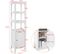 Meuble Colonne De Salle De Bain Armoire Toilette Haute – Blanc, Frg205-w