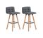 Lot De 2 Tabourets De Bar Cuisine Dossier Repose-pieds Haute Qualité, Fst50-dgx2