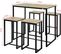 Set De 1 Table + 4 Tabourets Ensemble Table De Bar+4 Tabourets De Bar Avec Repose-pieds, Ogt15-n