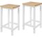 Lot De 2 Chaises Tabourets De Cuisine En Bois Avec Repose-pieds, Fst29-wnx2