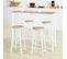 Ensemble Table De Bar Bistrot + 4 Tabourets De Bar Avec Repose-pieds Table Mange-debout, Ogt22-wn