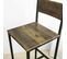 Lot Table Et Chaises De Bar De Style Industriel Ensemble Table De Bar + 2  Haute Chaise, Ogt03-xl