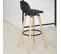 Tabouret De Bar Tabouret Haut Cuisine Avec Dossier Et Repose-pieds, Fst70-sch