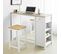 Table Haute De Bar Table De Cuisine Mange-debout– Blanc Lxlxh 120x55x90 cm, Fwt64-wn