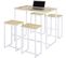 Set De 1 Table + 4 Tabourets Ensemble Table De Bar Bistrot, Ogt15-wn