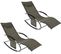 Lot De 2 Bain De Soleil Chaise Longue Fauteuil À Bascule Avec Appui-tête Et Pochette, Ogs28-brx2