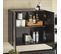 Meuble Haut Armoire De Toilettes Salle De Bain Suspendue 2 Portes Noir, Frg231-sch