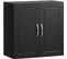 Meuble Haut Armoire De Toilettes Salle De Bain Suspendue 2 Portes Noir, Frg231-sch