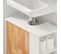 Meuble Sous Lavabo Placard De Rangement Avec Porte Et 2 Compartiments Latéral, BZr75-w