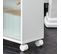Armoire Wc Toilettes Compact Roulante Avec 2 Portes Coulissantes En Verre, BZr117-w