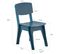 Chaise En Bois Hauteur D'assise 41cm, Structure Assemblée En Tenons Et Mortaises, Bleu, Hfst01-b